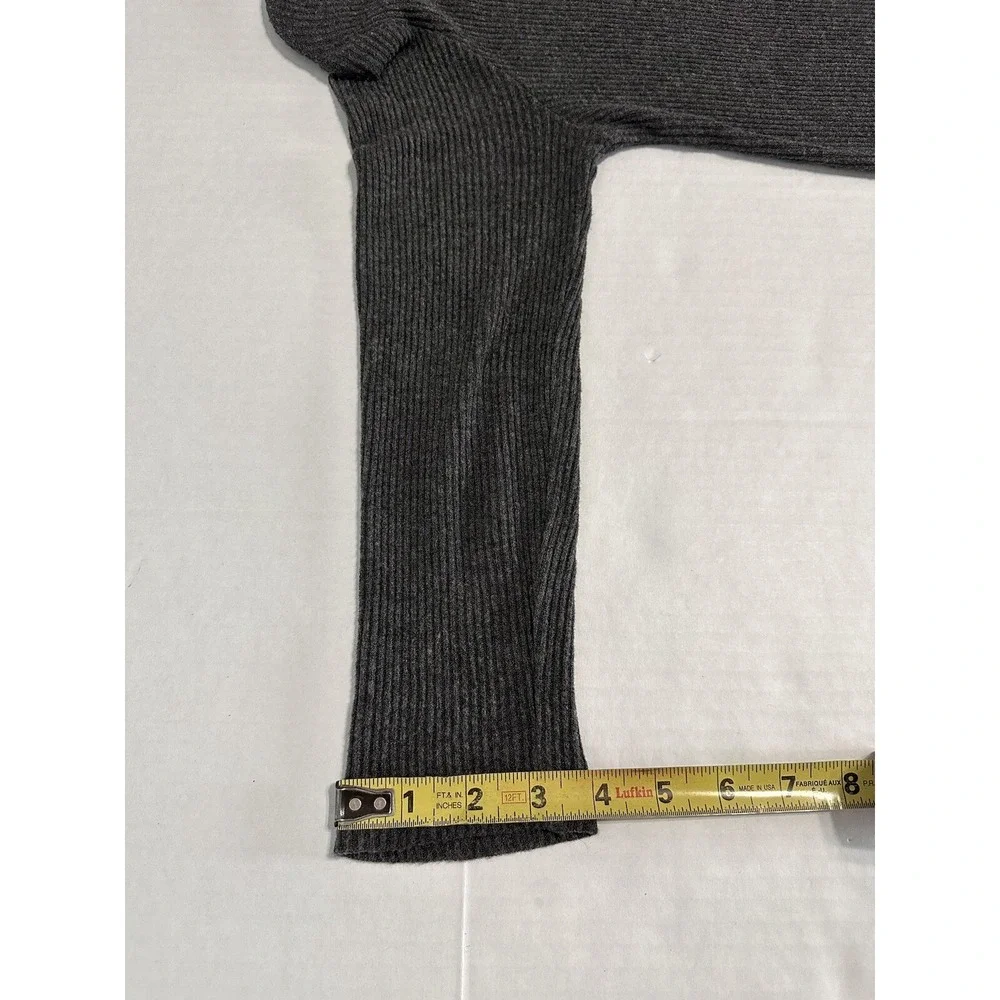 VELVET By Graham & Spencer  Long‎ Sleeve Crew Neck Dress Gray Grey XS Ribbed